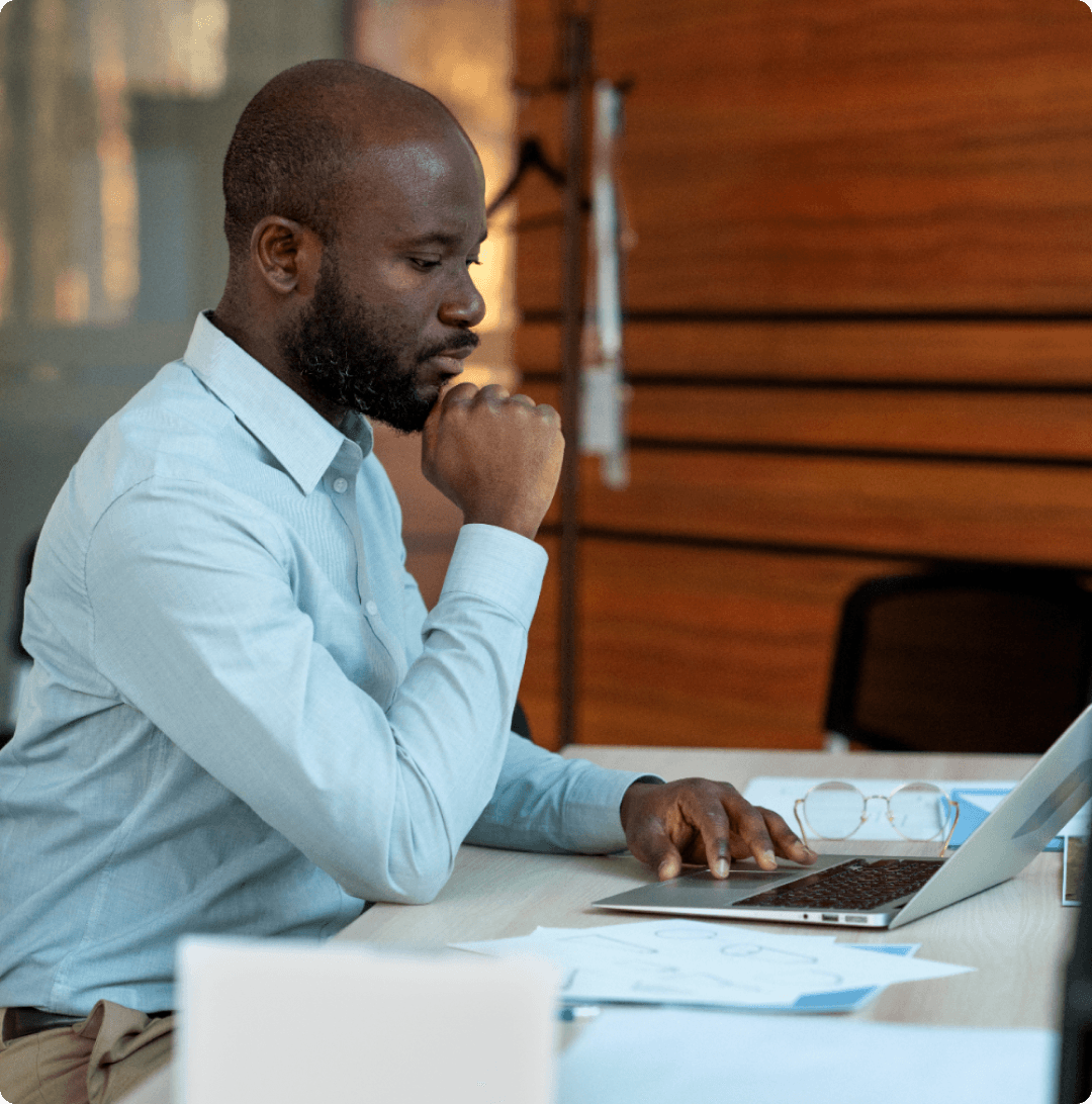 Student studying with laptop